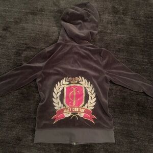 Juicy Couture Dark grey  Long Sleeve Velour Hoodie